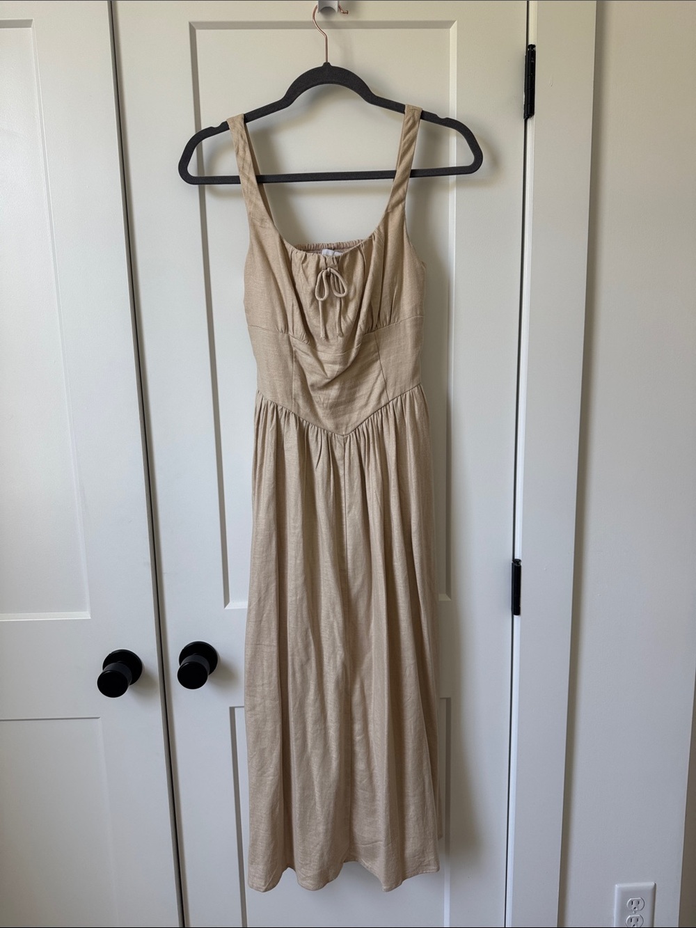 House of Harlow 1960 Neutral Tie-Front Maxi Dress
